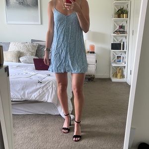 Motel blue floral spaghetti strap sundress